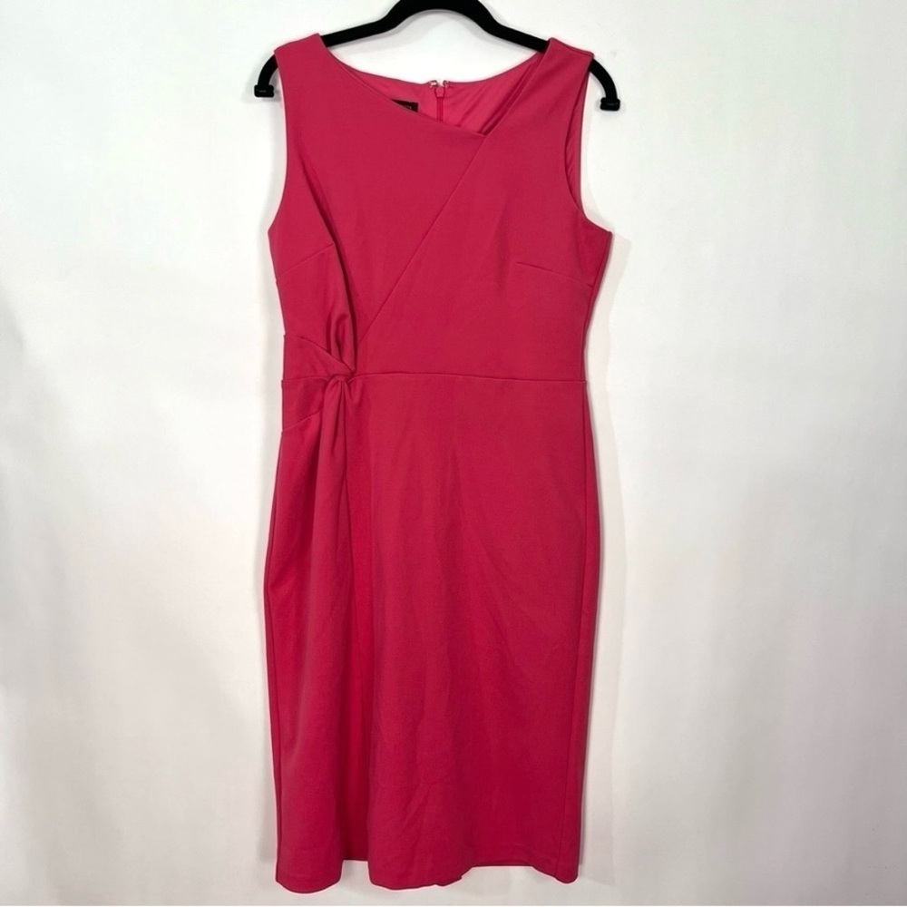 Talbots Pink Raspberry Sleeveless Twist Front Sheath Dress Sz 4